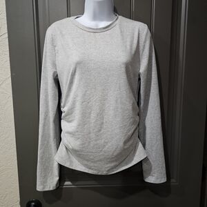 Gray Long Sleeve Women's Top And Pants Set